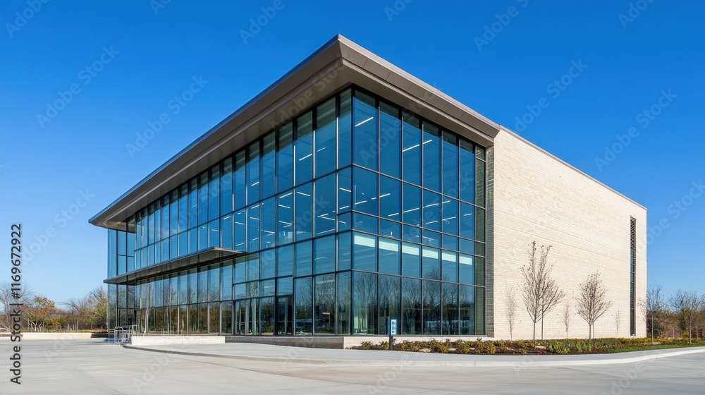 Modern glass and stone office building on a sunny day. (3) Modern glass and stone office building on a sunny day. (3)