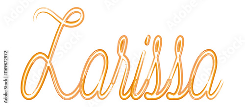 Larissa - orange gold color - name written - neon - ideal for websites, presentations, greetings, banners, cards, t-shirt, sweatshirt, prints, cricut, silhouette, sublimation , sign, styl

