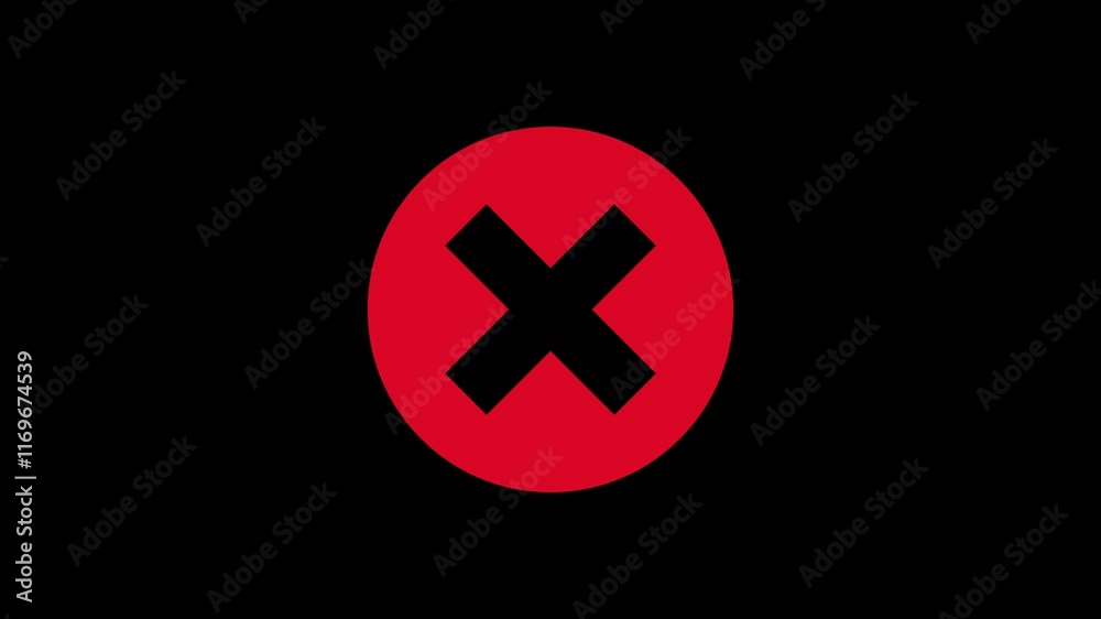 wrong or false Icon 4K Animation with vibration or wiggle effect red Cross Mark Animation with Black Background wrong or false Icon 4K Animation with vibration or wiggle effect red Cross Mark Animation with Black Background