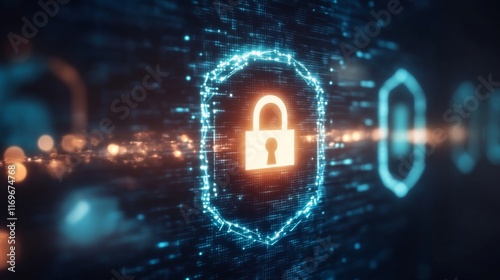 Wallpaper Mural 3D Privacy Lock Concept with Bright Background Torontodigital.ca