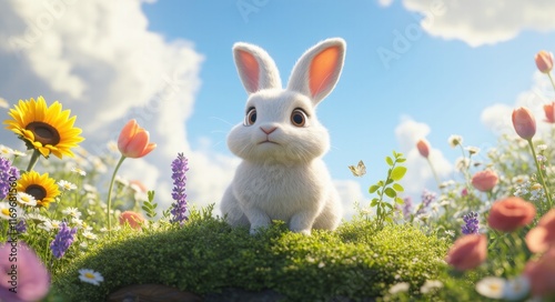 Rabbits on the Beautiful Flower Island.