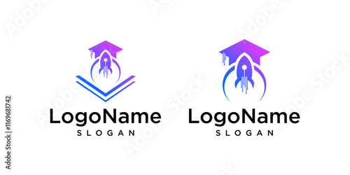 rocket book vector logo design vector.
