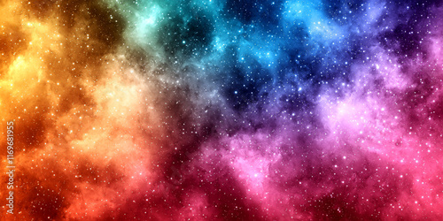  Colorful Cosmic Nebula Background with Stars