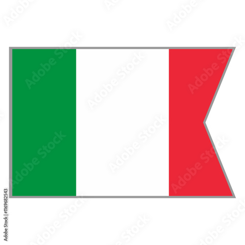 Free Download Italy flag vector design and illustration , National flag country with original color, Pennon flag - GFXLoad