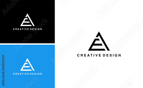 simple initial AE or EA logo design vector triangle shape for real estate consulting 