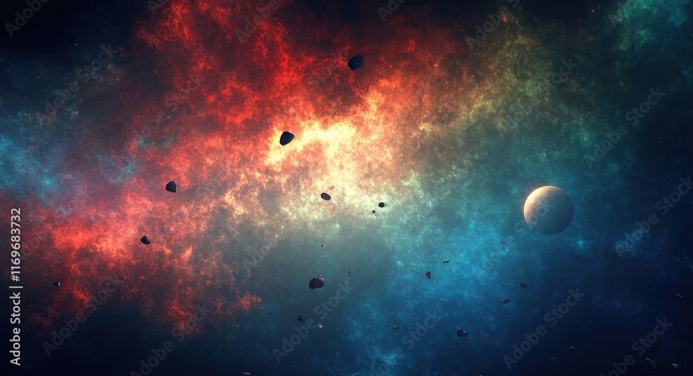 Obraz premium Colorful Nebula in Outer Space.