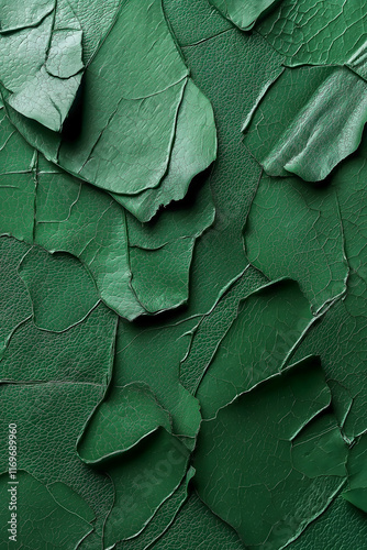 Textured Green Leather Background