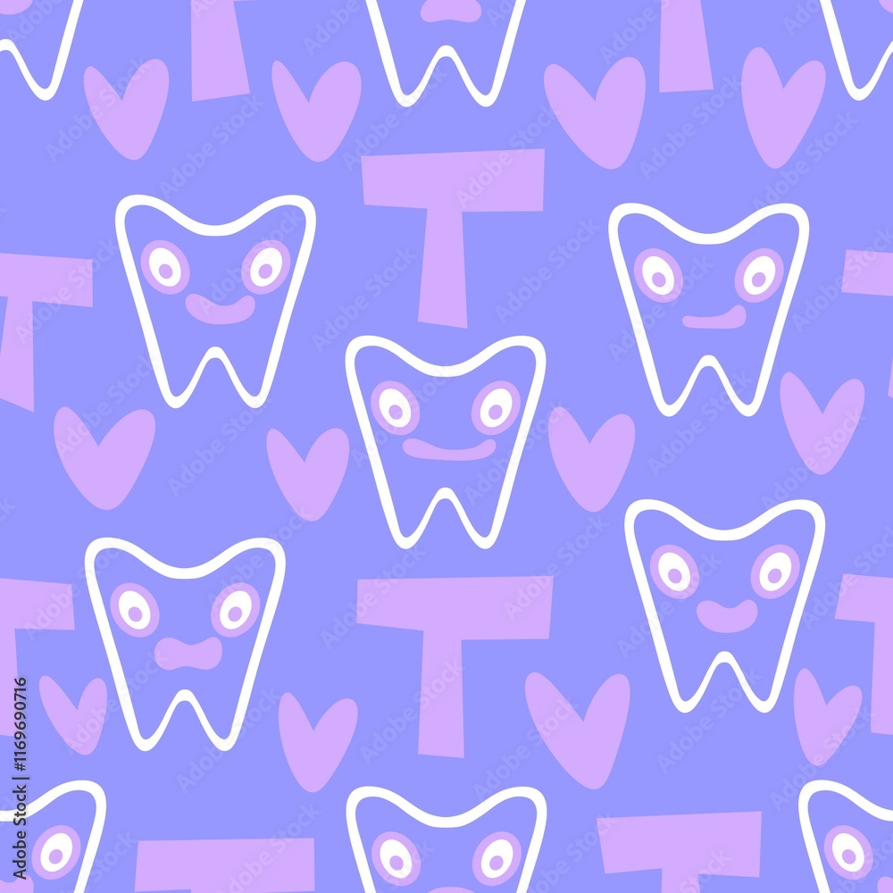 Medicine seamless teeth pattern for wrapping paper and fabrics and linens Medicine seamless teeth pattern for wrapping paper and fabrics and linens