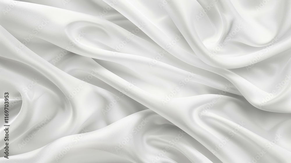 Obraz premium Soft, elegant white fabric with gentle folds, embodying purity and tranquility against a subtle light backdrop.