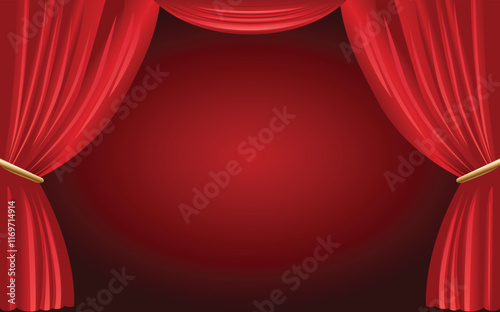 Elegant Red Curtain Background for Theater and Events