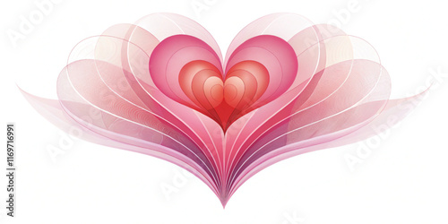 Abstract heart flower - illustration background. valentine's day vector illustration on white background