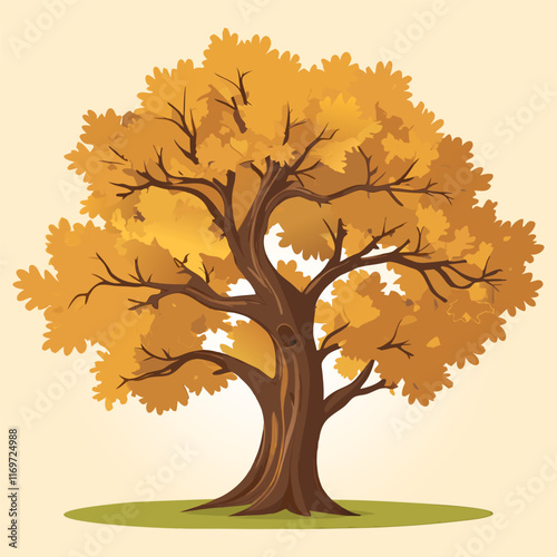 Majestic Autumn Tree with Golden Leaves 2