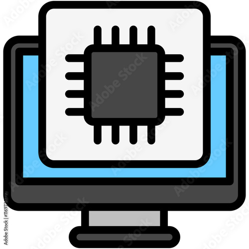 Memory lineal flat color icon, use for UI, UX, app and web development, digital or print. for digital industry, education, technology.