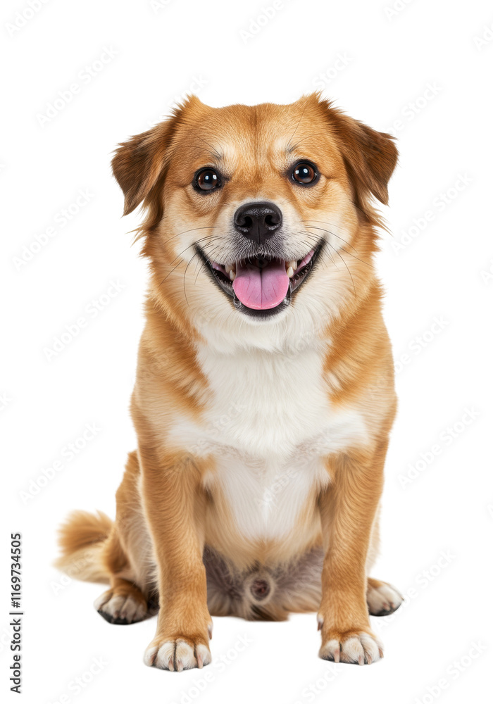 happy and exited dog isolated on white background, cute dog png