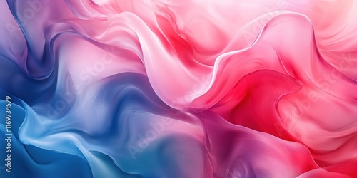 Background vibrant blend of swirling pink, red, and blue hues in an abstract fluid art composition, perfect for dynamic backfrop and creative backgrounds photo