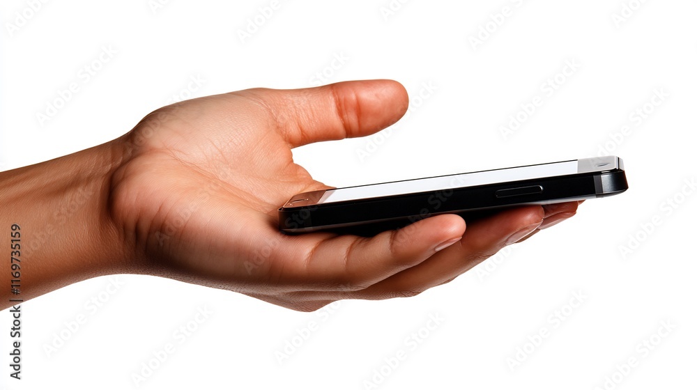 Hand Holding a Smartphone: A Close-Up Image Hand Holding a Smartphone: A Close-Up Image