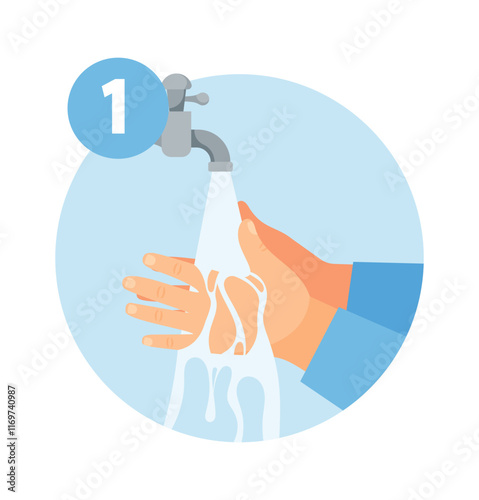Washing hands to keep clean