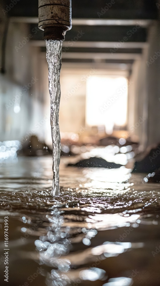 Water Flowing from Pipe in Indoor Environment with Reflections Water Flowing from Pipe in Indoor Environment with Reflections