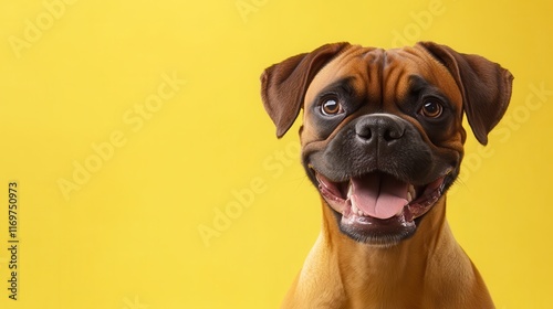 A portrait of a cute and joyful Shiba Inu dog, captured with its vibrant personality against a banner with ample copy space. photo