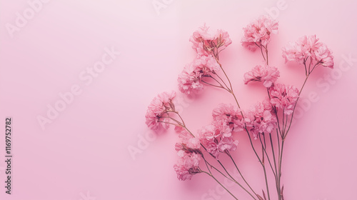 Spring Floral Frame with Pink Cherry Blossoms and Delicate Leaves, perfect for Nature-inspired Design and Art photo