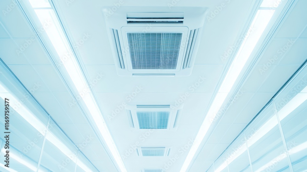 Obraz premium Air Conditioners in Empty Office Space