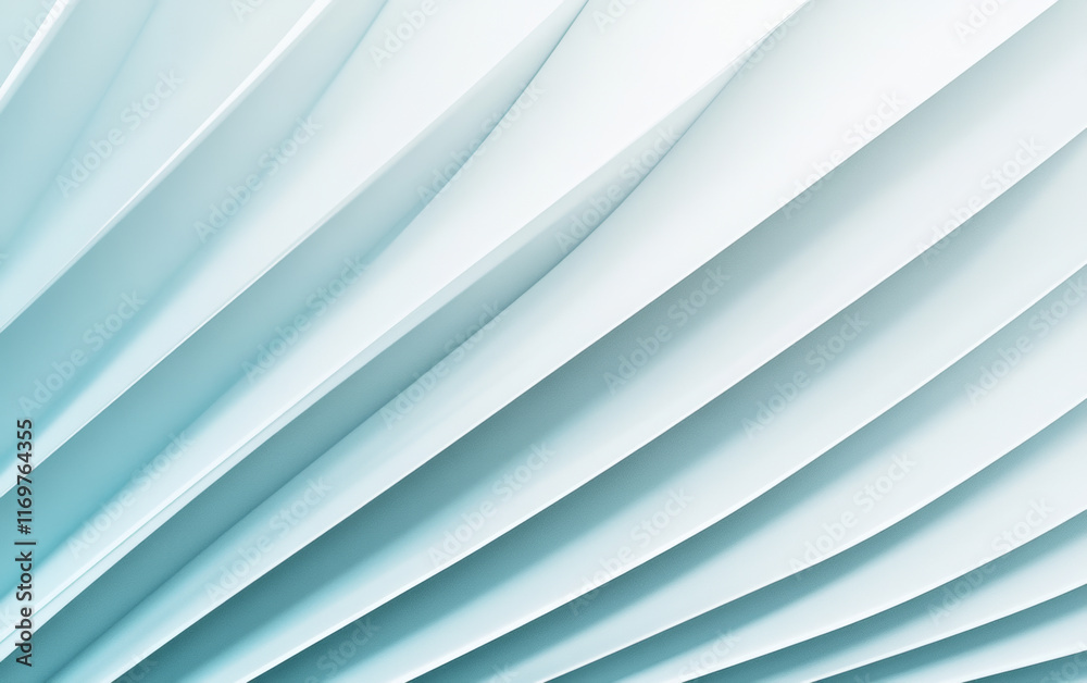 Obraz premium Cool aquamarine and light grayish white abstract pattern background. Geometric shape. Line stripe angle facet triangle fold. Color gradient. Noise grain. Business, tech. Design. Minimal.