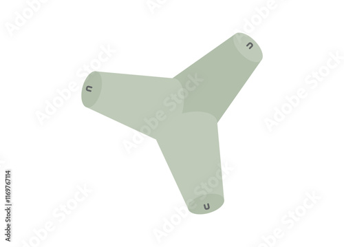 Tetrapod. Wave breaker. Simple flat illustration.