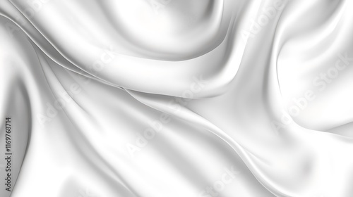 White Silk Fabric Draped Softly Elegant Texture photo