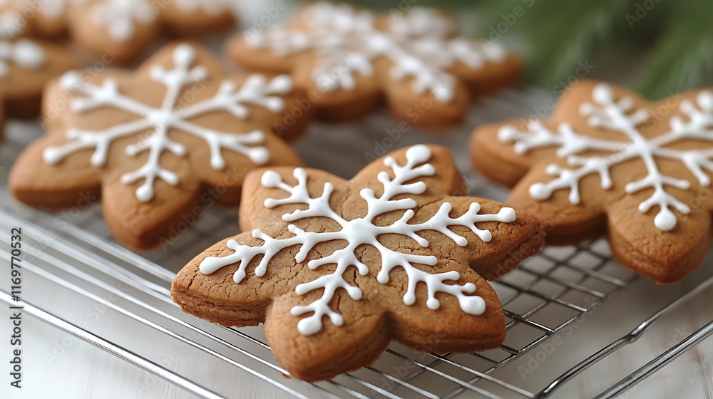 Festive Gingerbread Snowflake Cookies Festive Gingerbread Snowflake Cookies