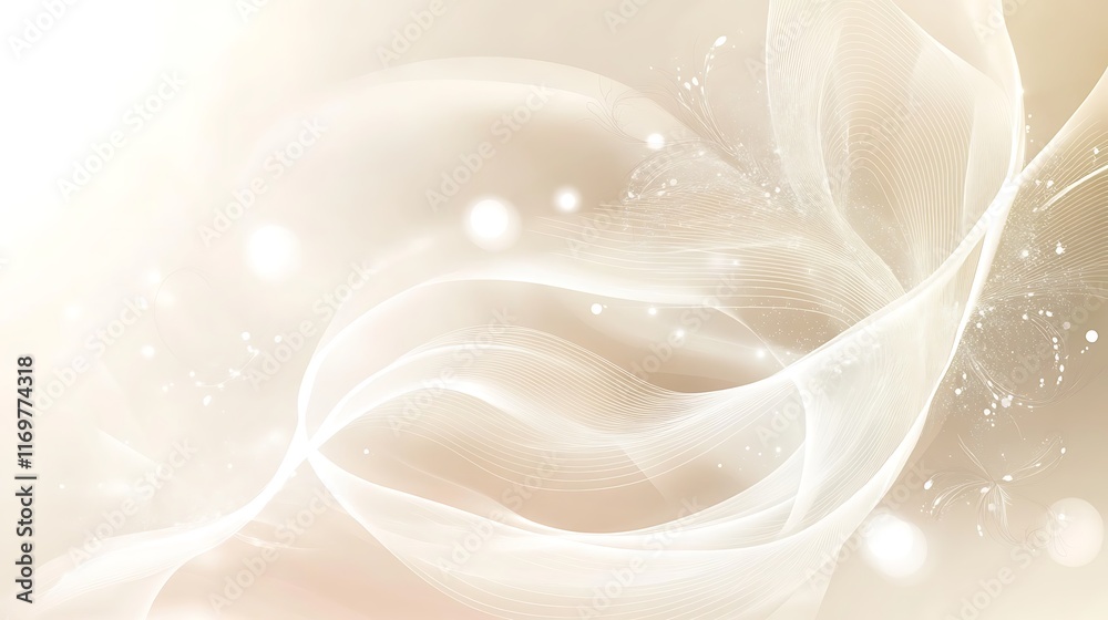 Elegant Beige Abstract Wave Design With Subtle Sparkle Elegant Beige Abstract Wave Design With Subtle Sparkle
