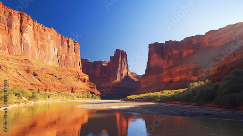 canyon towering red rock landscape photo