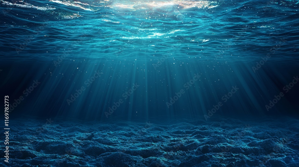 Serene Depths of Ocean with Light Rays Serene Depths of Ocean with Light Rays