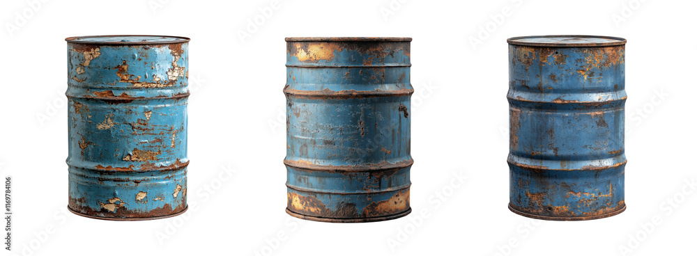 Rustic Blue Metal Drum with Rust and Patina Rustic Blue Metal Drum with Rust and Patina
