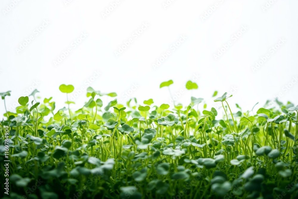 Vibrant microgreens sprouting under natural light ideal for health, sustainability, and fresh food concepts Vibrant microgreens sprouting under natural light ideal for health, sustainability, and fresh food concepts
