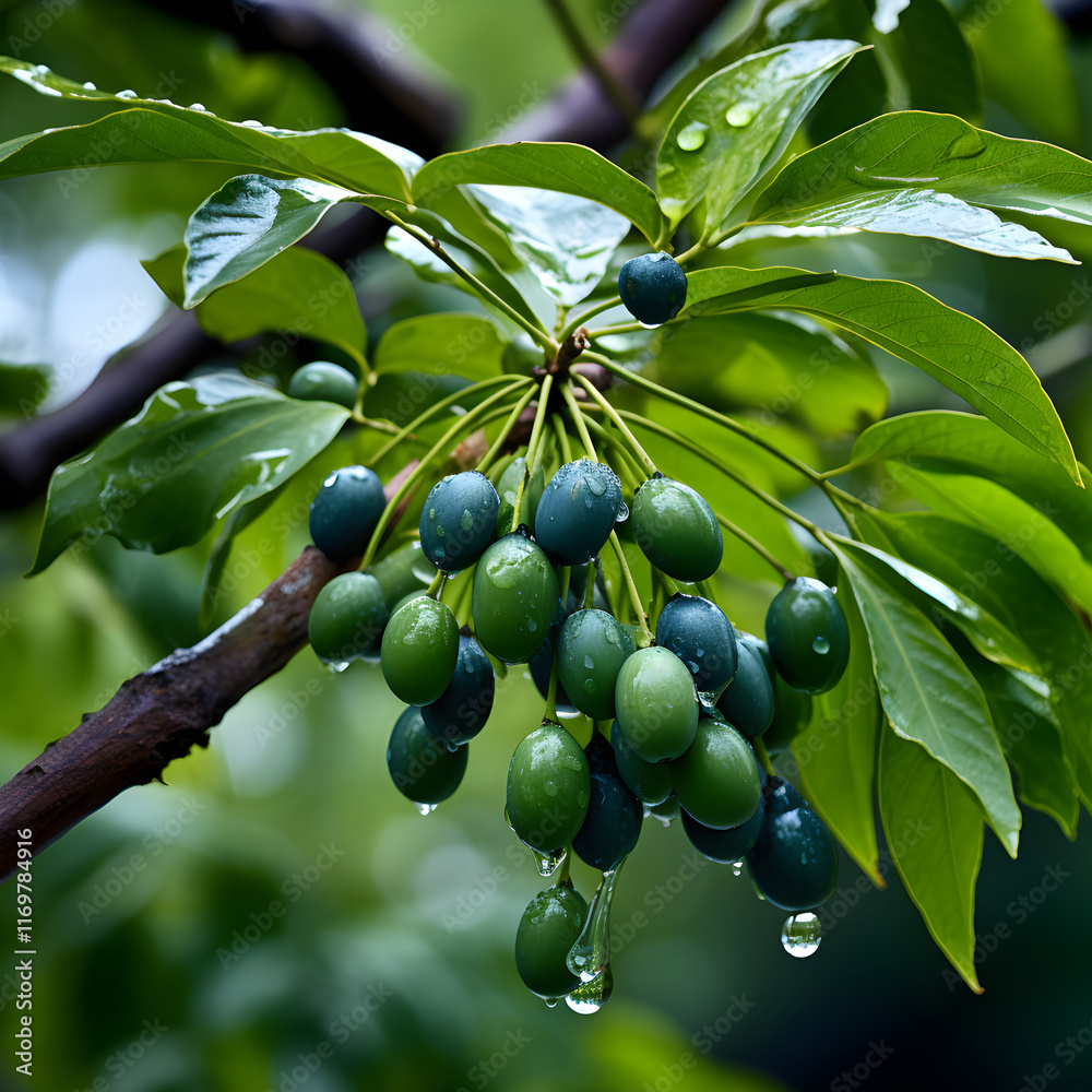Vivid and Detailed View of Gnetum Plant, its Leaves and Stem, Signifying Gnetum in Non-Fruit Bearing Season Vivid and Detailed View of Gnetum Plant, its Leaves and Stem, Signifying Gnetum in Non-Fruit Bearing Season