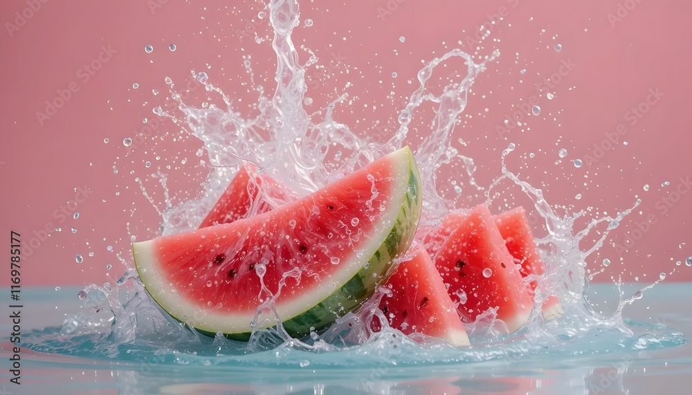 Fototapeta premium fresh fruit in water splash