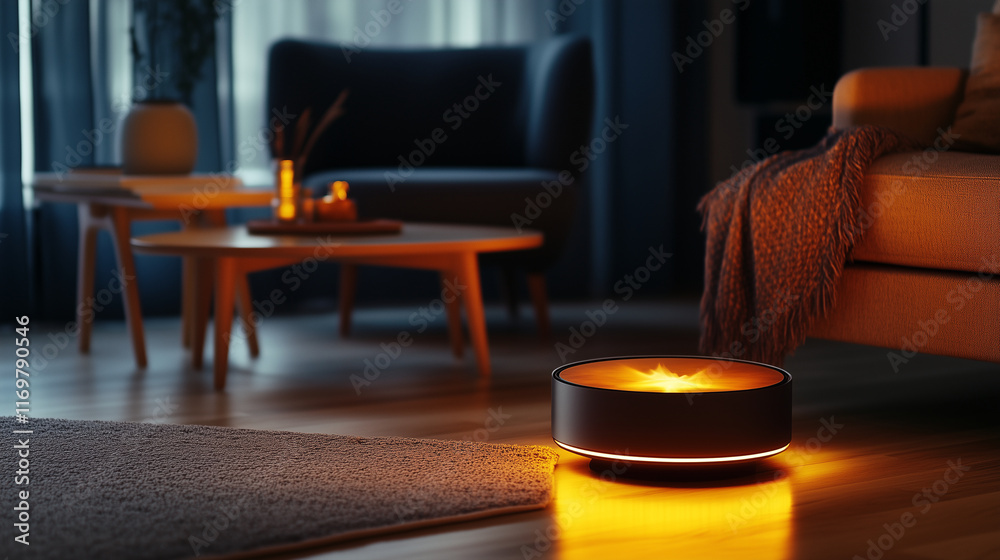 A minimalist fireplace-style heating unit radiating warmth in a stylish Scandinavian-inspired living room, complete with wooden furniture and plush textiles. A minimalist fireplace-style heating unit radiating warmth in a stylish Scandinavian-inspired living room, complete with wooden furniture and plush textiles.