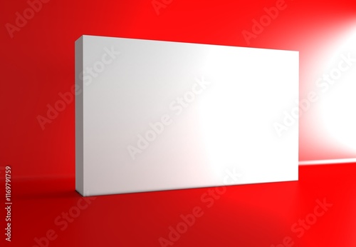Mockup for press wall, pop up. Template. Blank wall. Blank mock-up box product isolated.	