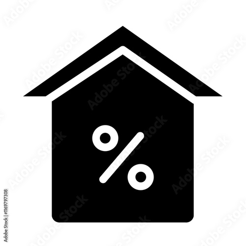 Discount Estate House Glyph Icon