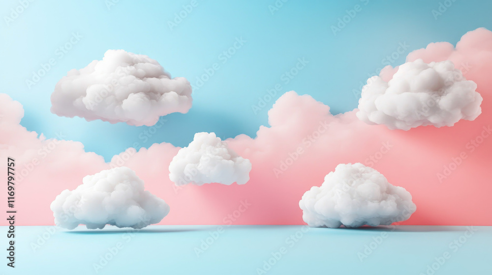 Soft Clouds Floating in a Pink and Blue Sky Soft Clouds Floating in a Pink and Blue Sky