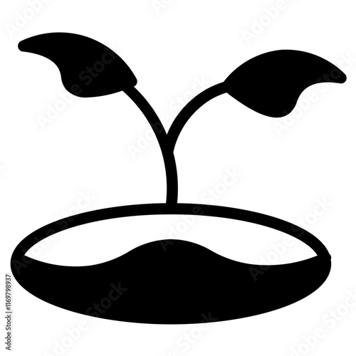 Seed Sprout Plant Glyph Icon