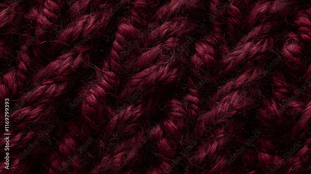 Fototapeta premium Rich Burgundy Wool Texture, Ideal Surface for Winter Projects