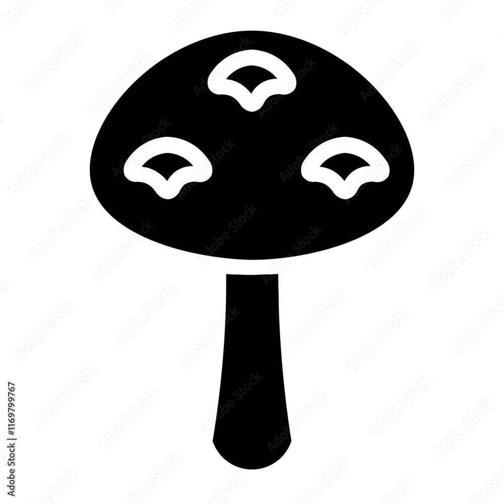 Mushroom Nature Poison Glyph Icon Mushroom Nature Poison Glyph Icon