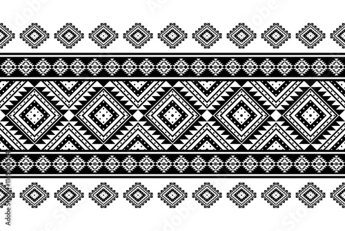 Geometric ethnic oriental seamless pattern traditional Design for background,carpet,wallpaper.clothing,wrapping,Batik fabric,Vector illustration.embroidery style - Sadu, sadou, sadow or sado