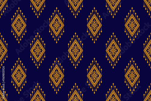 Wallpaper Mural Geometric ethnic oriental seamless pattern traditional Design for background,carpet,wallpaper.clothing,wrapping,Batik fabric,Vector illustration.embroidery style - Sadu, sadou, sadow or sado Torontodigital.ca