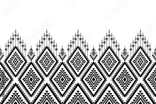 Geometric ethnic oriental seamless pattern traditional Design for background,carpet,wallpaper.clothing,wrapping,Batik fabric,Vector illustration.embroidery style - Sadu, sadou, sadow or sado