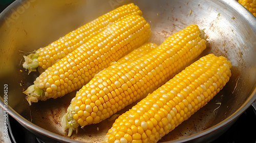 Sweet Corn in a Skillet Pan