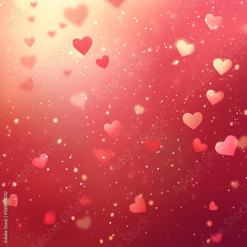 부드러운 하트와 핑크 그라데이션 로맨틱 배경, 생성형 AI