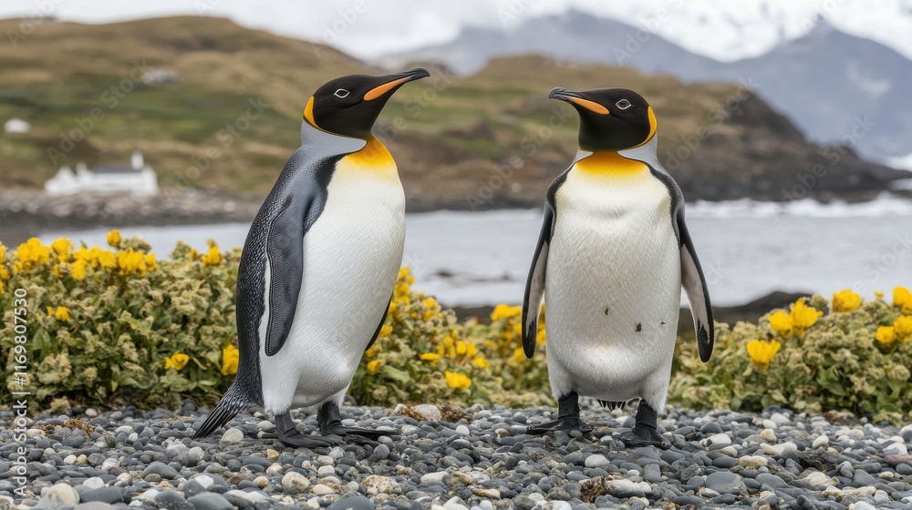 Fototapeta premium Vibrant Wildlife in Coastal Ecosystem with Dynamic Movement