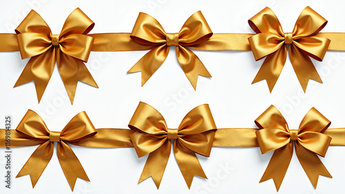 Wallpaper Mural Luxurious Golden Ribbon Bows: Elegant Gift Wrapping and Event Decor for Retailers and Event Planners Torontodigital.ca